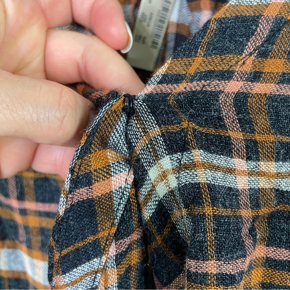 Madewell Plaid Gauze Double-Tie Wrap Top. NWT. Size large - Picture 6 of 16